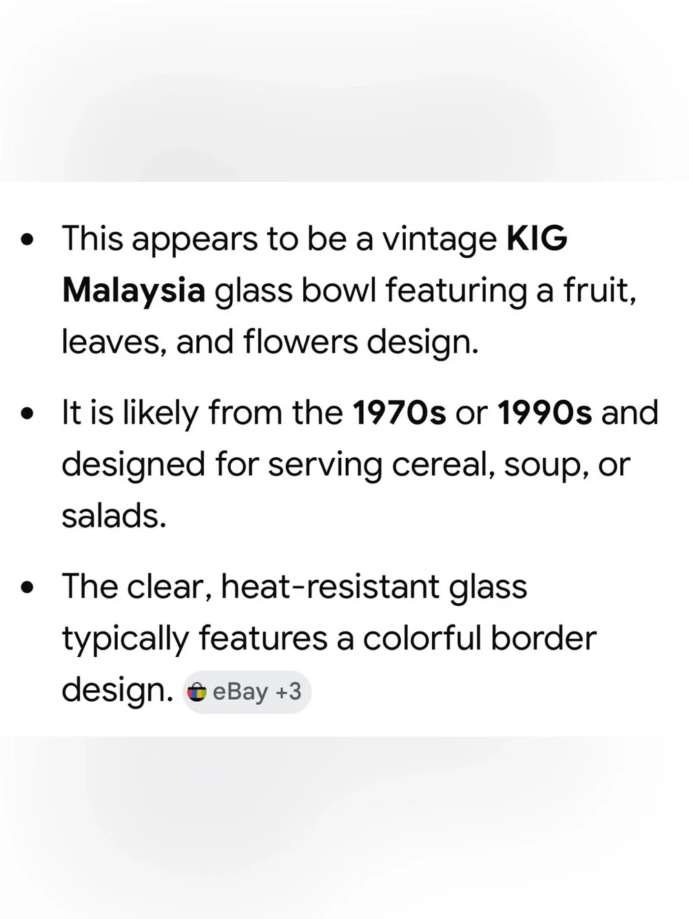 2 VTG KIG Malaysia Glass Fruit Leaves & Flowers 6